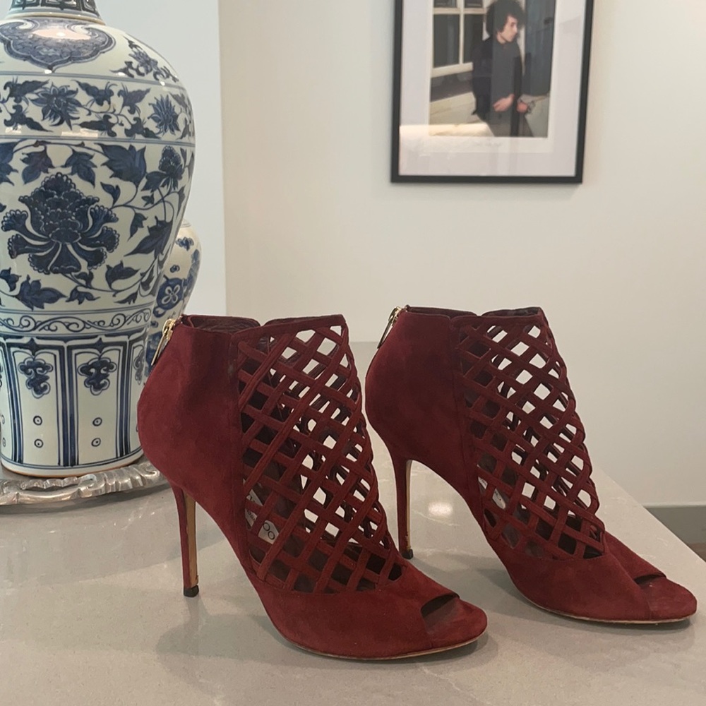 Jimmy Choo suede heels with cutouts used size 40